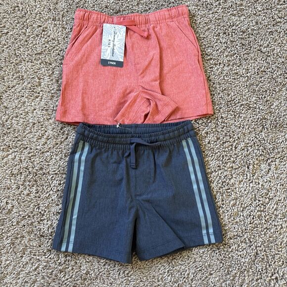 Tommy Bahama Kids Boy's 2 Pack Pull On Shorts Brick Size 3T Toddler NWT Red Navy - Picture 1 of 6